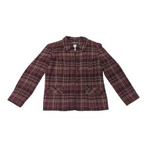 Sag Harbor Petites Sz 8P Suit Jacket/Blazer Purple/Black Plaid Button Up